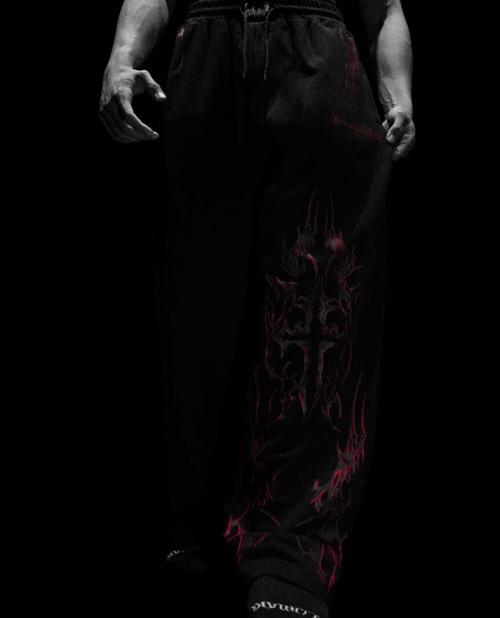 Archangel Blade Uncuffed luxury sweatpants [HELLFIRE RED]  | BREATHEDIVINITY