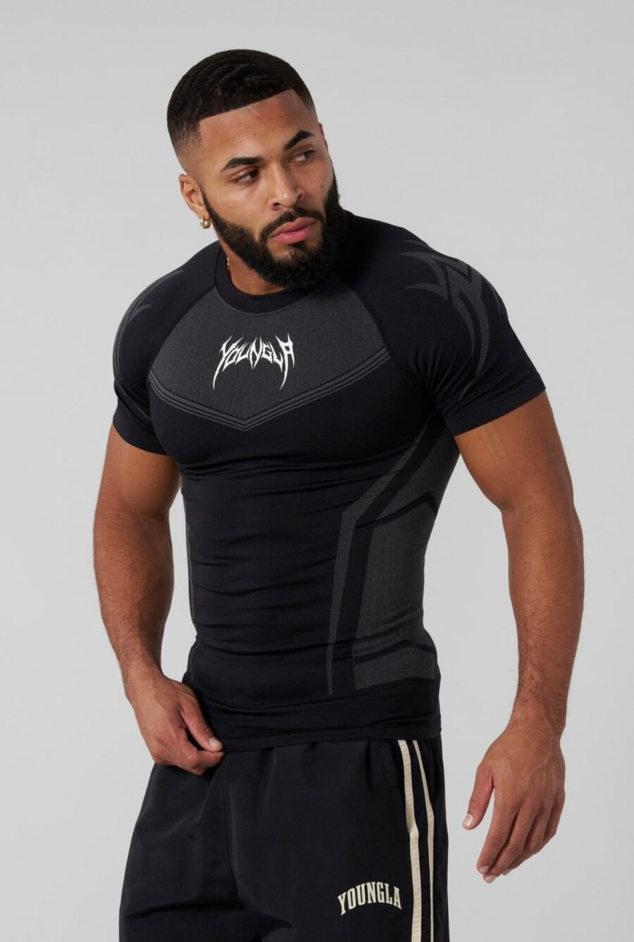 4041 - Warrior Compression Tees Black | YOUNGLA