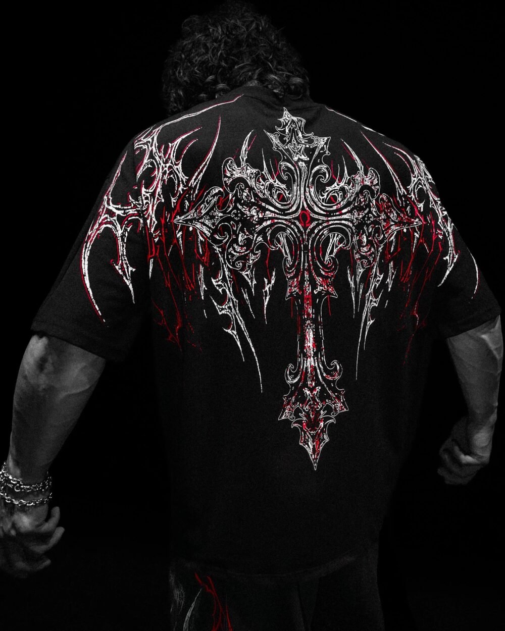 Dark Cathedral Oversized T-shirt [HEAVENLY RED] | BREATHEDIVINITY
