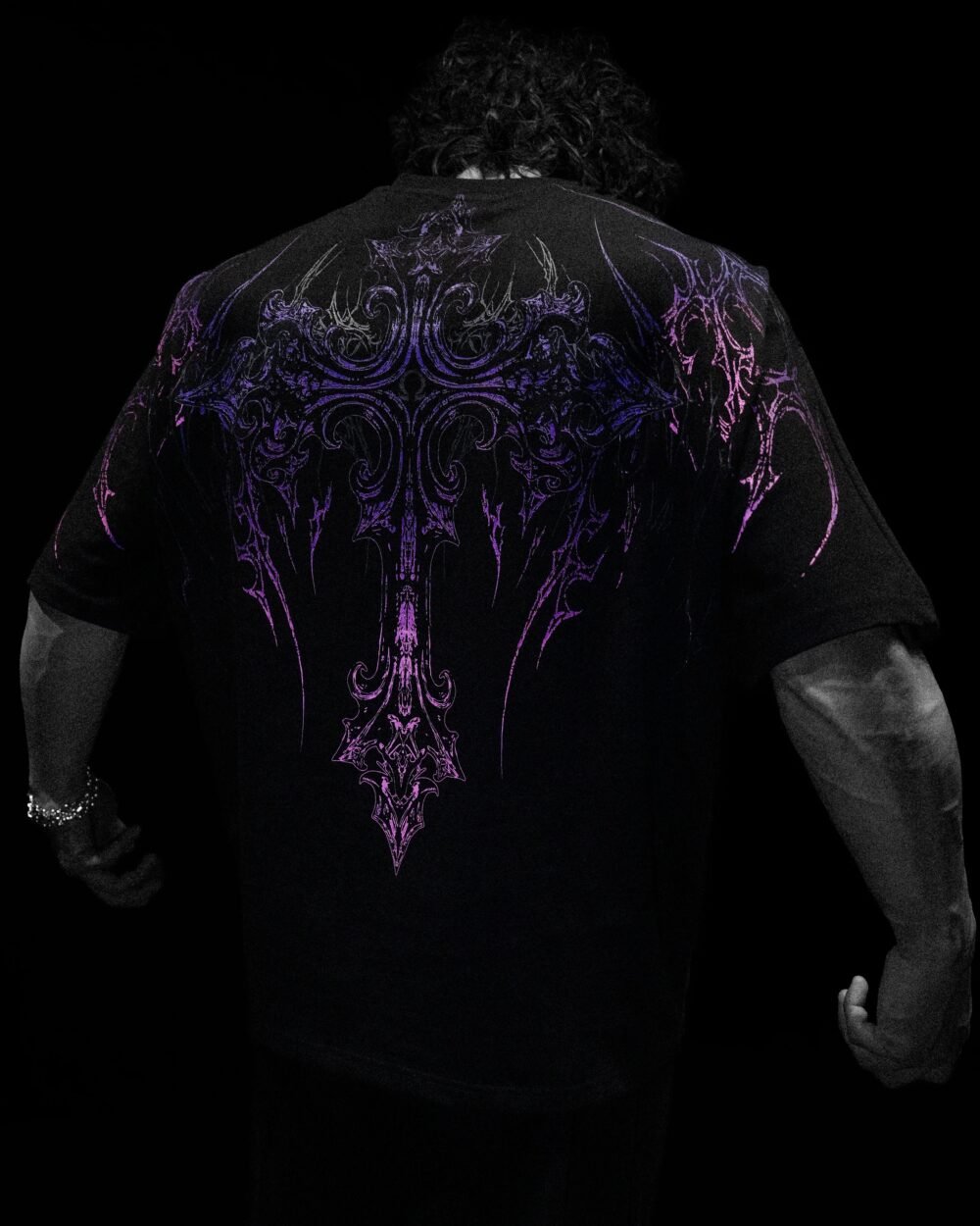 Dark Cathedral Oversized T-shirt [HOLLOW PURPLE] | BREATHEDIVINITY