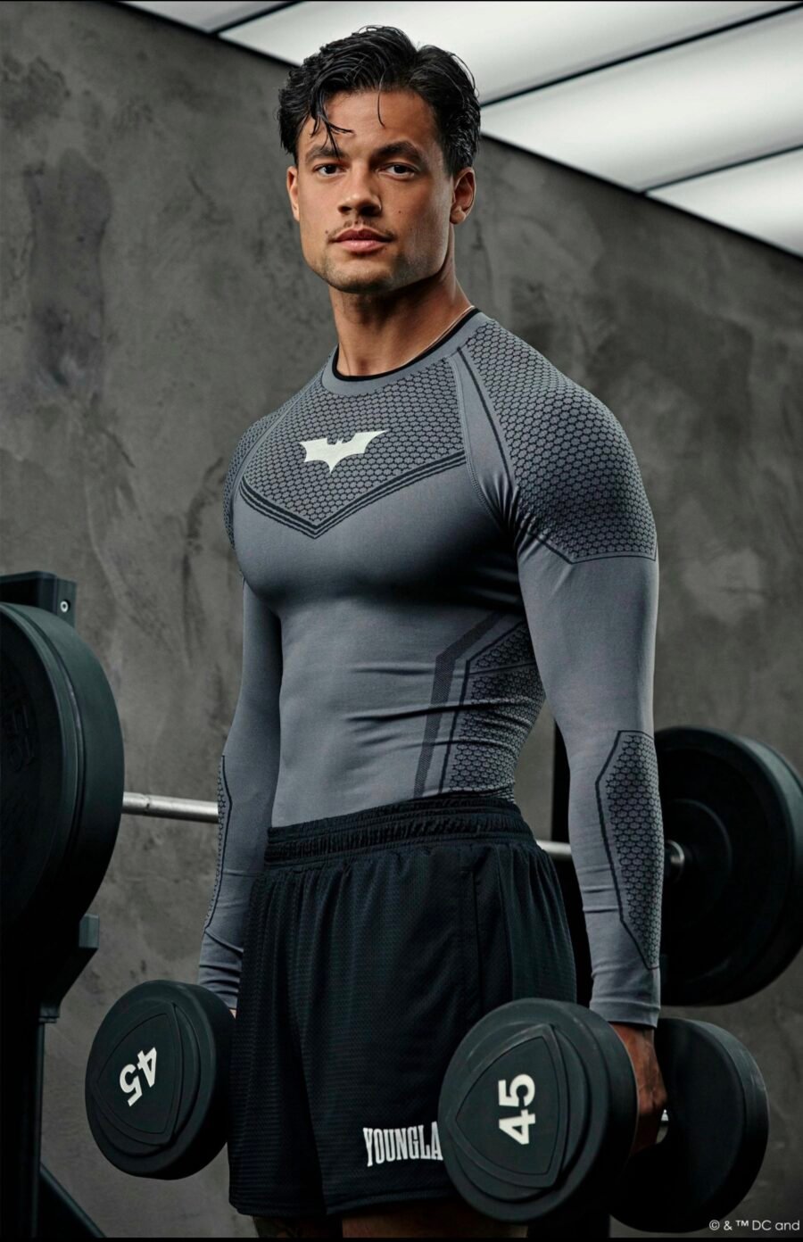 8004 - Batman Compression Longsleeves Grey | YOUNGLA