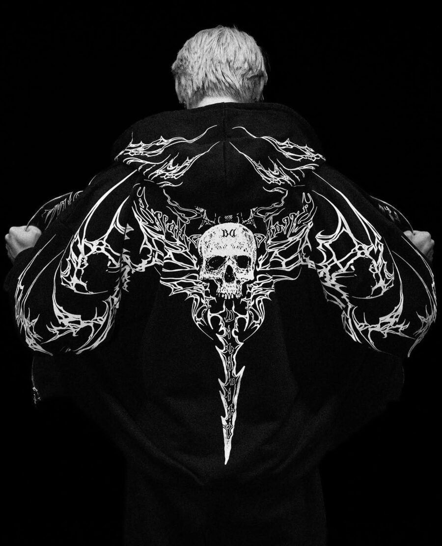 Kingslayer Oversized Zip-up hoodie [VOID BLACK NOV ] BREATHEDIVINITY