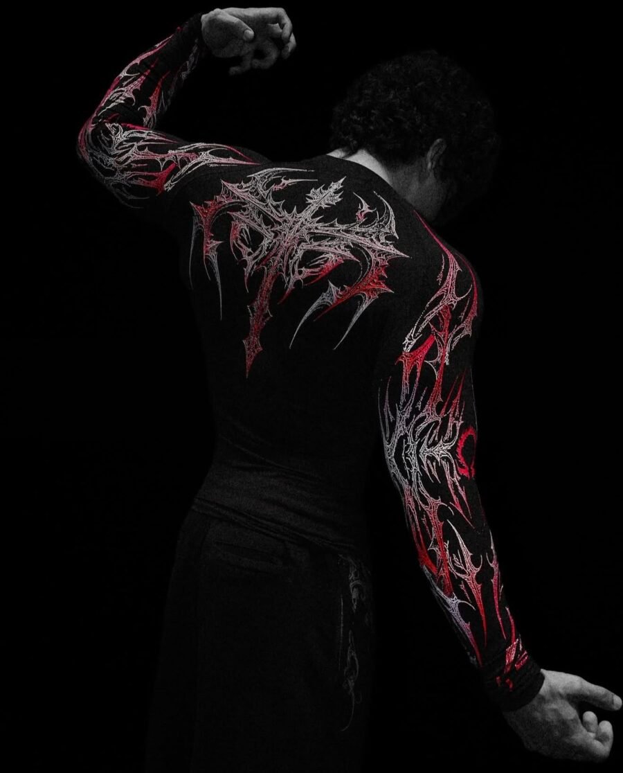 Void Tech Nightfall Longsleeve Compression [HEAVENLY RED NOV] | BREATHEDIVINITY