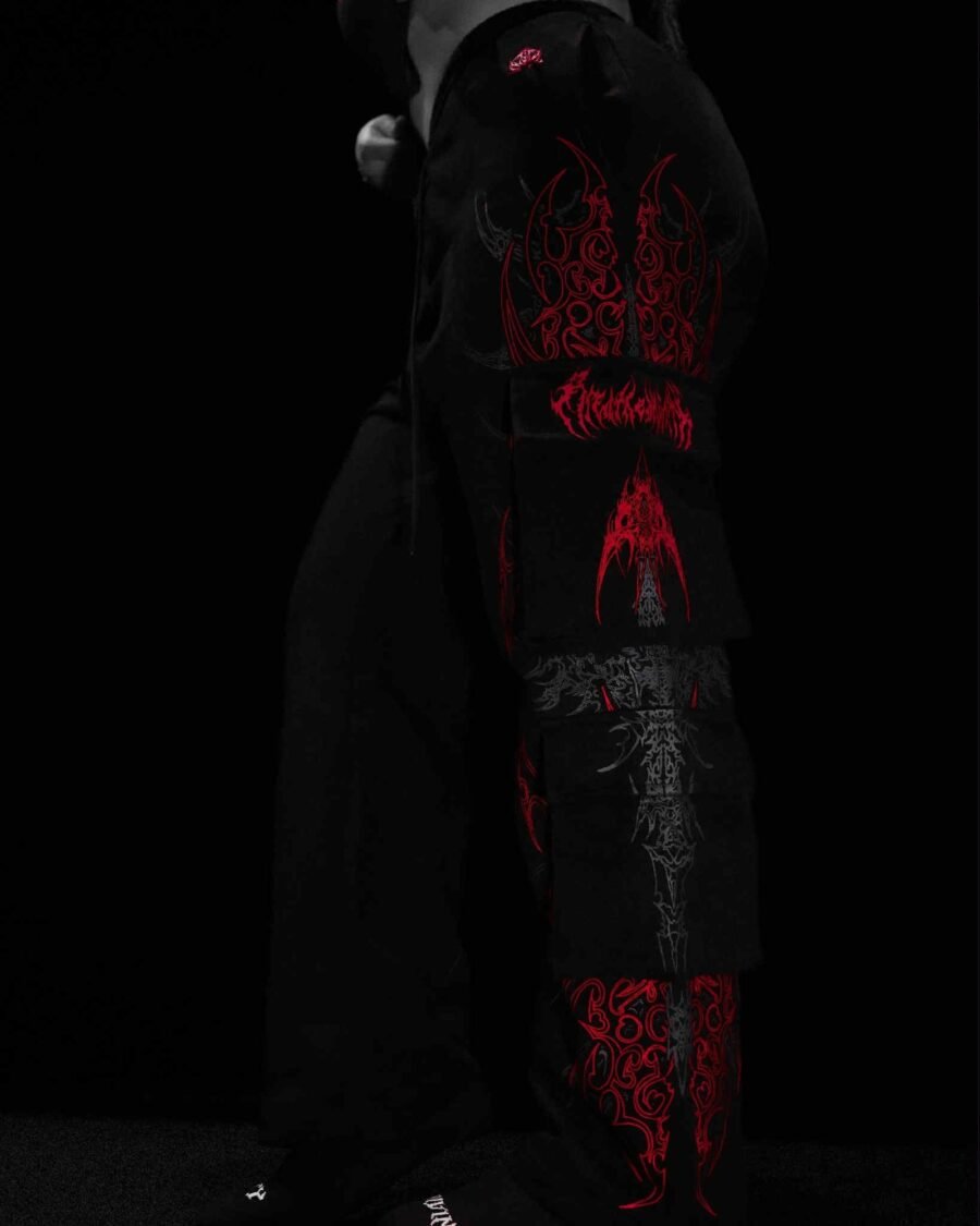 Women's Dark Spectre Uncuffed luxury Cargos  [NIGHTMARE Julio] | BREATHEDIVINITY