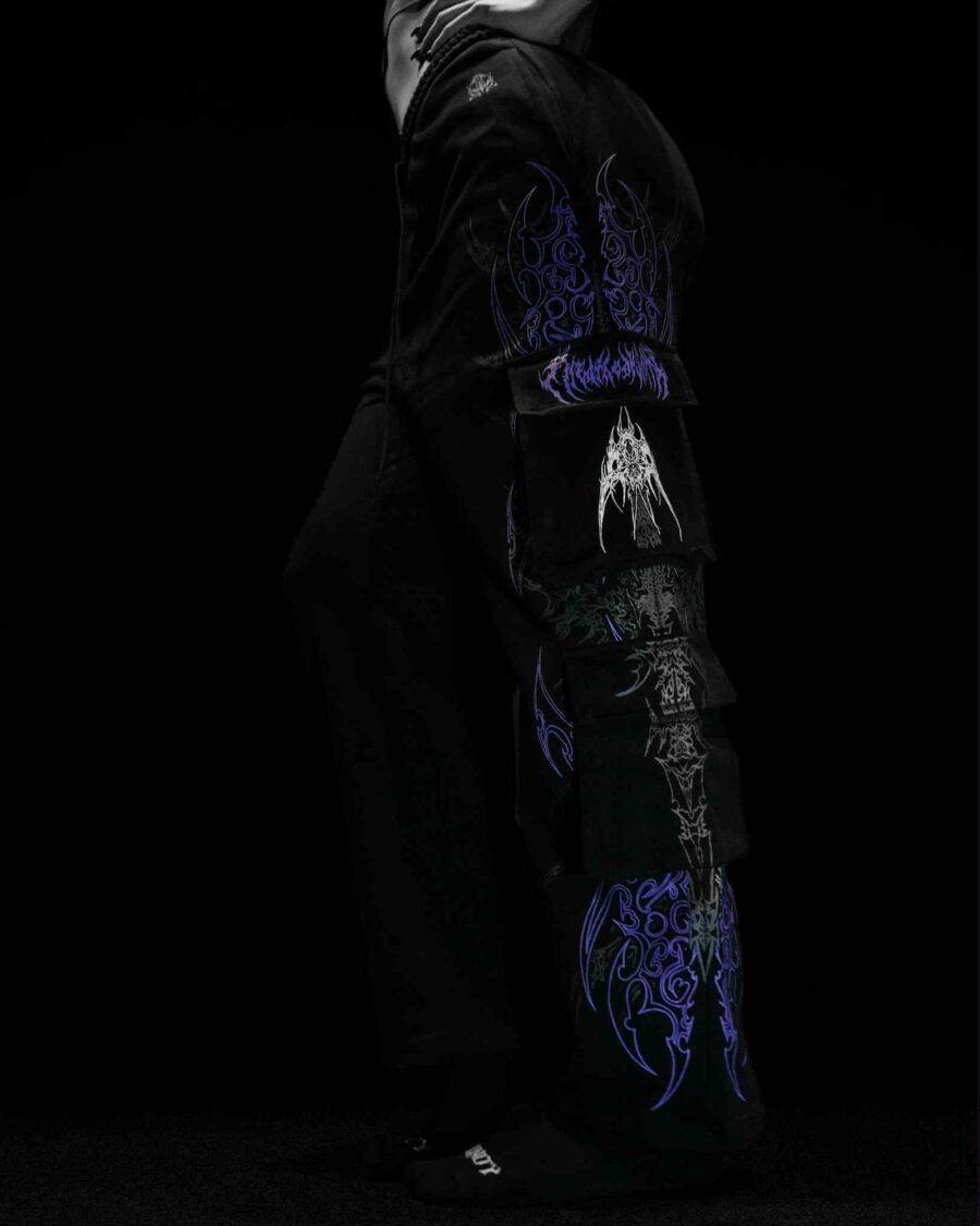 Women's Dark Spectre Uncuffed luxury Cargos [DUSK] | BREATHEDIVINITY