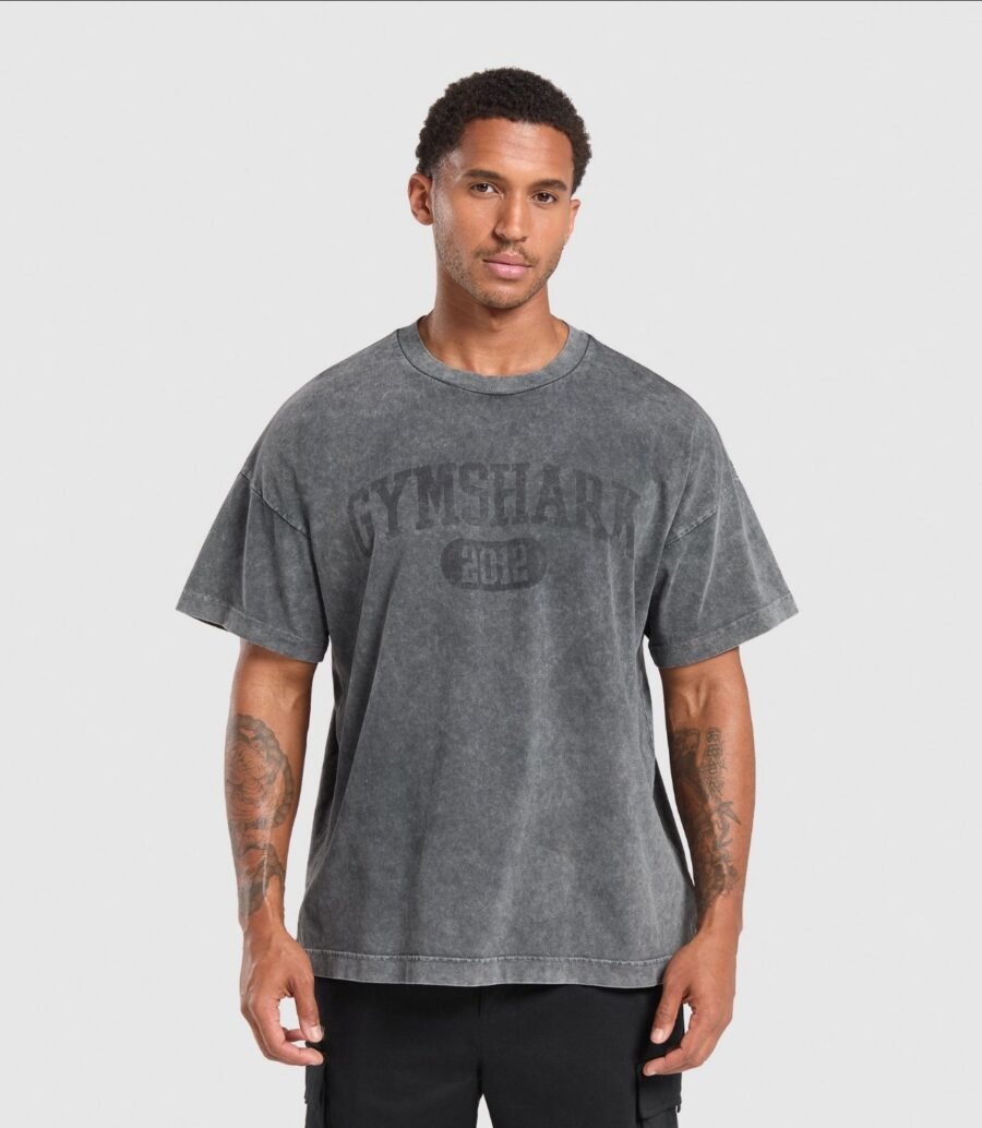 Collegiate Shadow Washed T-Shirt | GYMSHARK