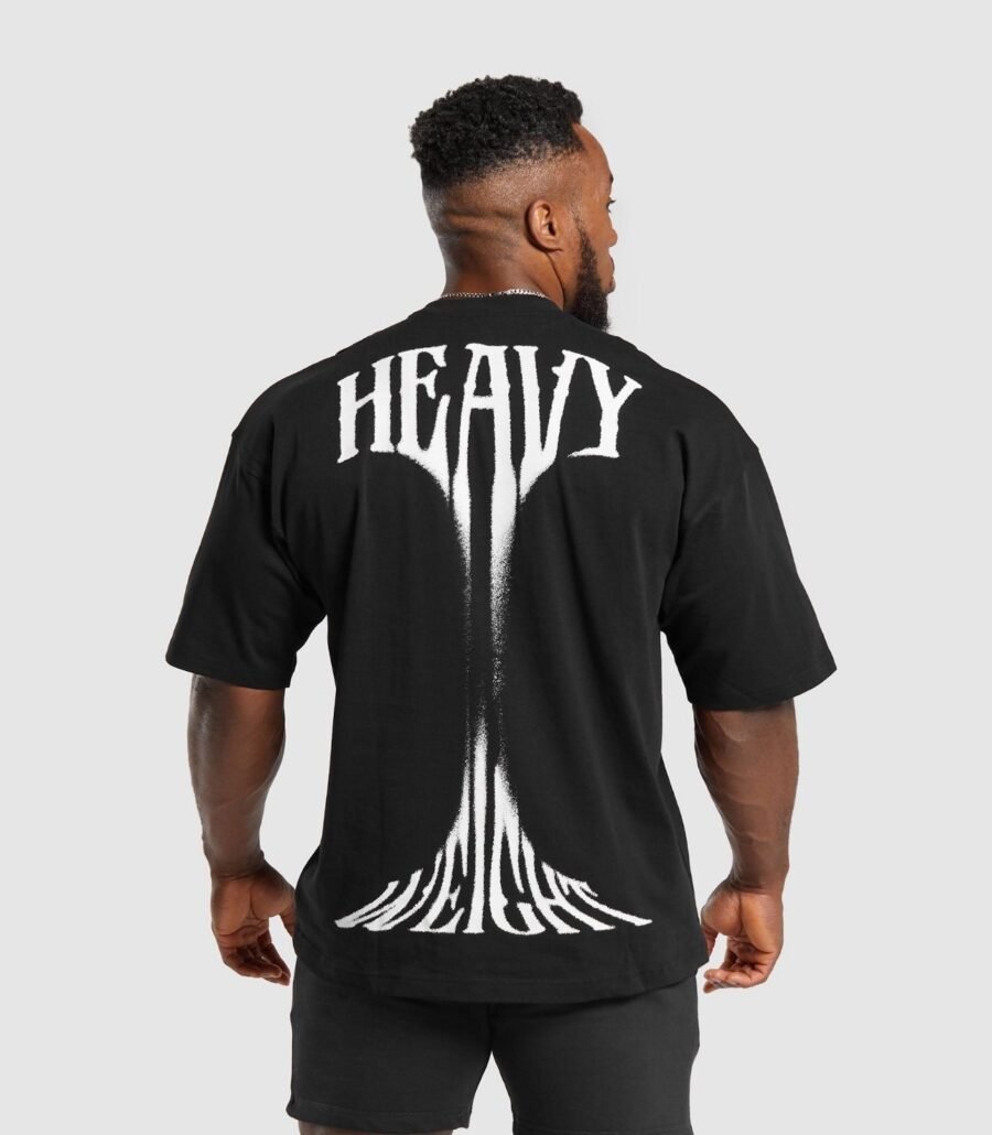 Heavy Weight Graphic T-Shirt Black | GYMSHARK