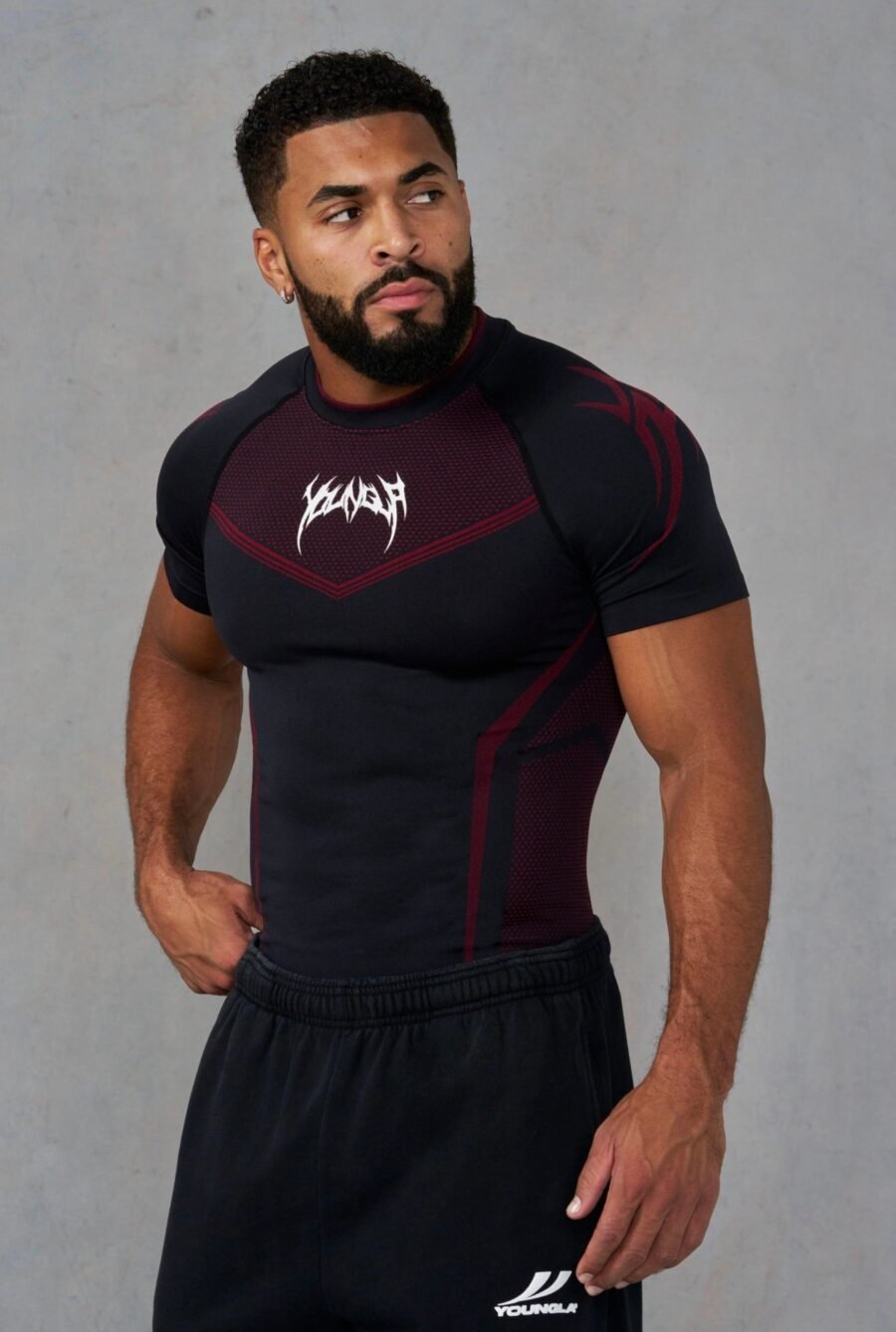 4065 Warrior X Compression Tees B/R | YOUNGLA