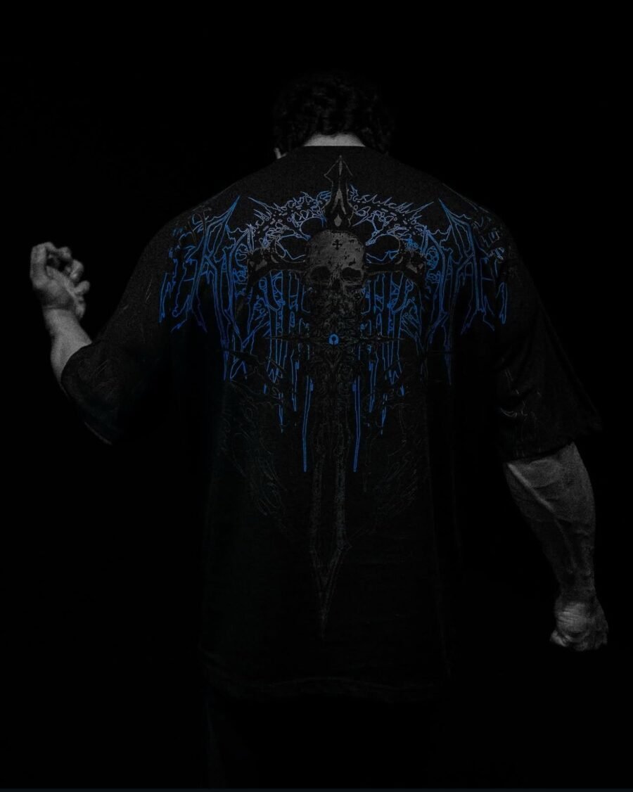 Bone Splitter Oversized T-shirt [MOONLIGHT BLUE] | BREATHEDIVINITY