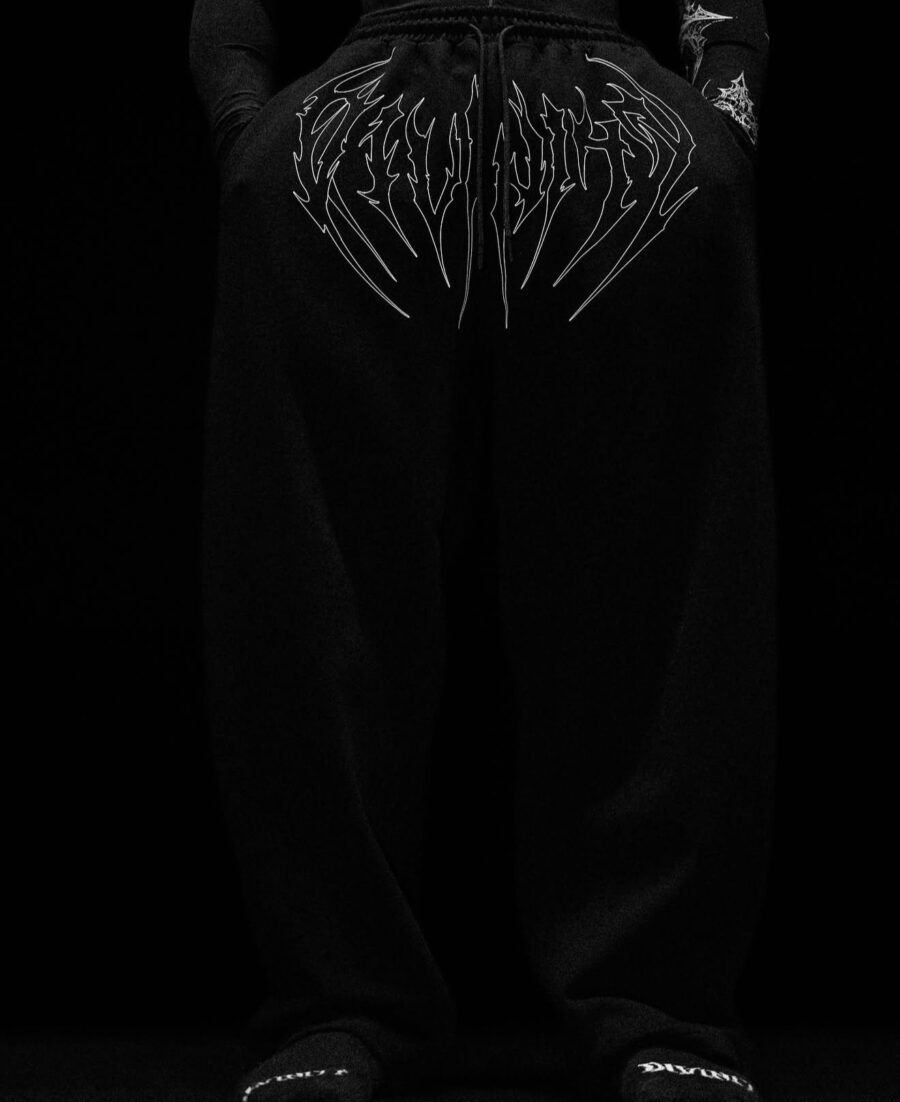 Nightstalker Banana Shape Uncuffed luxury sweatpants [VOID BLACK] | BREATHEDIVINITY
