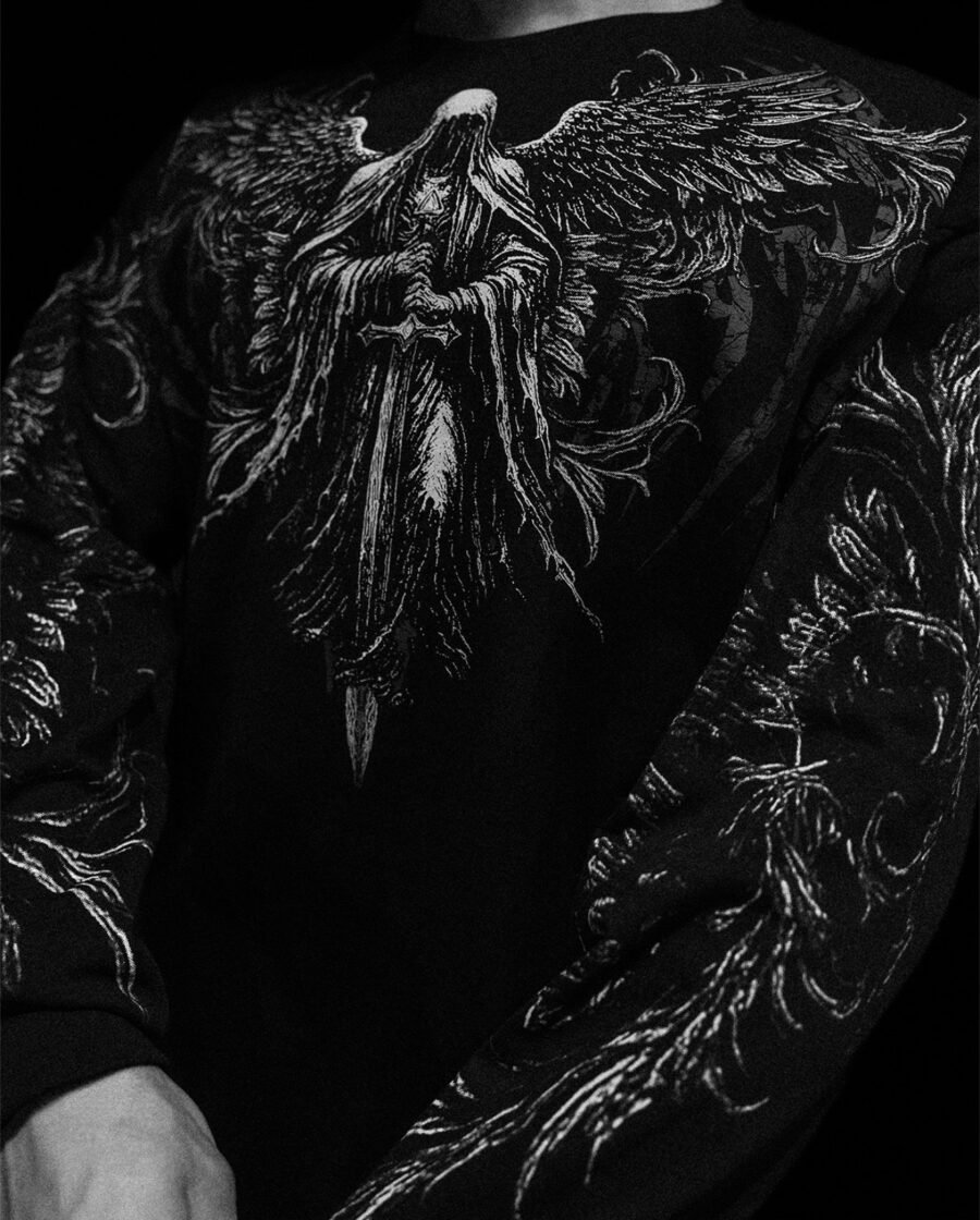 Dark reaper Oversized Longsleeve T-shirt [MIDNIGHT Enero ] | BREATHEDIVINITY