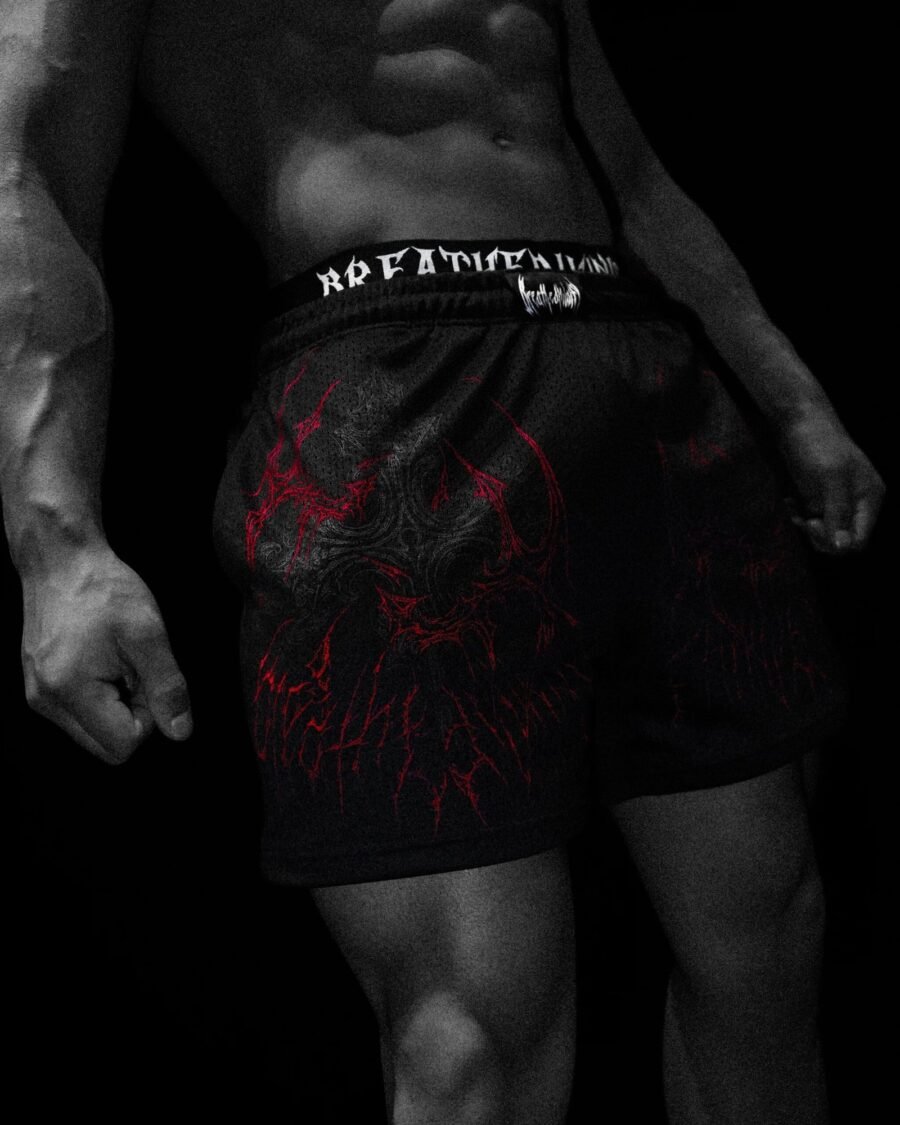 Soul Crest Bodybuilding Mesh shorts [NIGHTMARE] | BREATHEDIVINITY