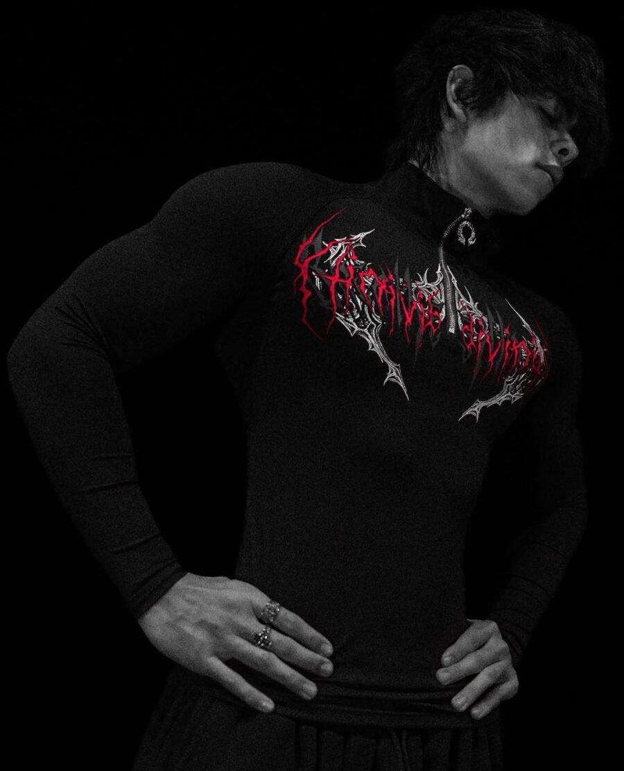 Void Tech Deathwing Longsleeve Quarter Zip Compression [Heavenly Red Marzo]| BREATHEDIVINITY