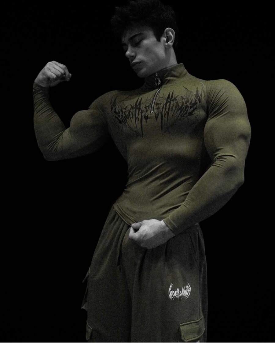 Void Tech Deathwing Longsleeve Quarter Zip Compression [Olive Gren Marzo]| BREATHEDIVINITY