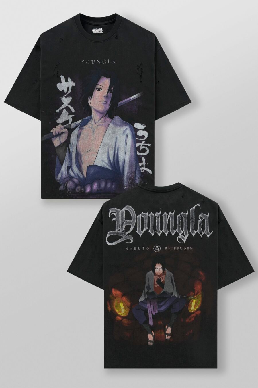 4318 - Naruto Distressed Tees - Sasuke