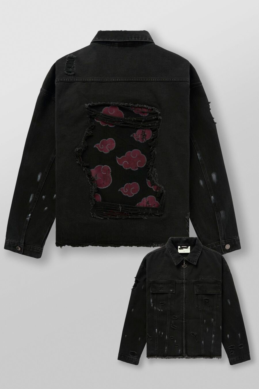 5133 - Naruto Distressed Denim Jackets - Akatsuki