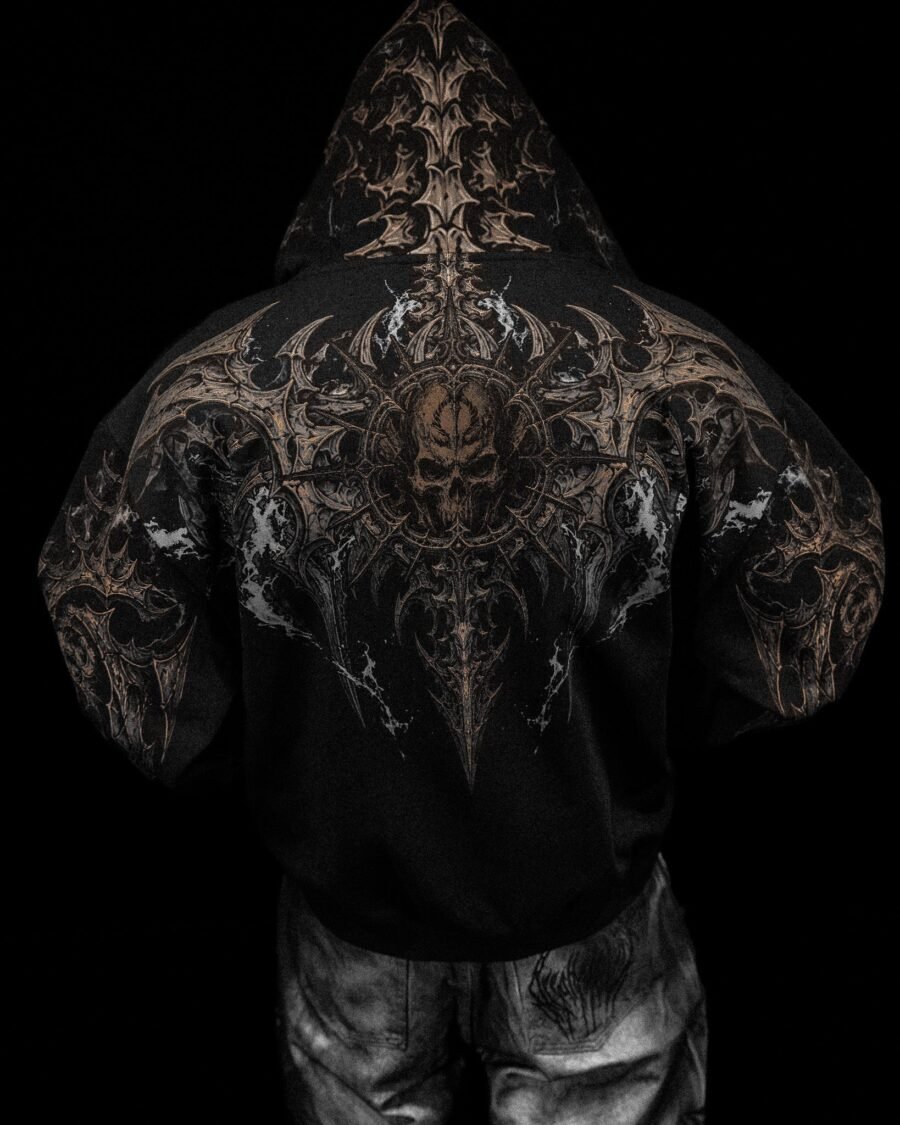 Death Slayer Oversized Zip-up Hoodie - WITHER
