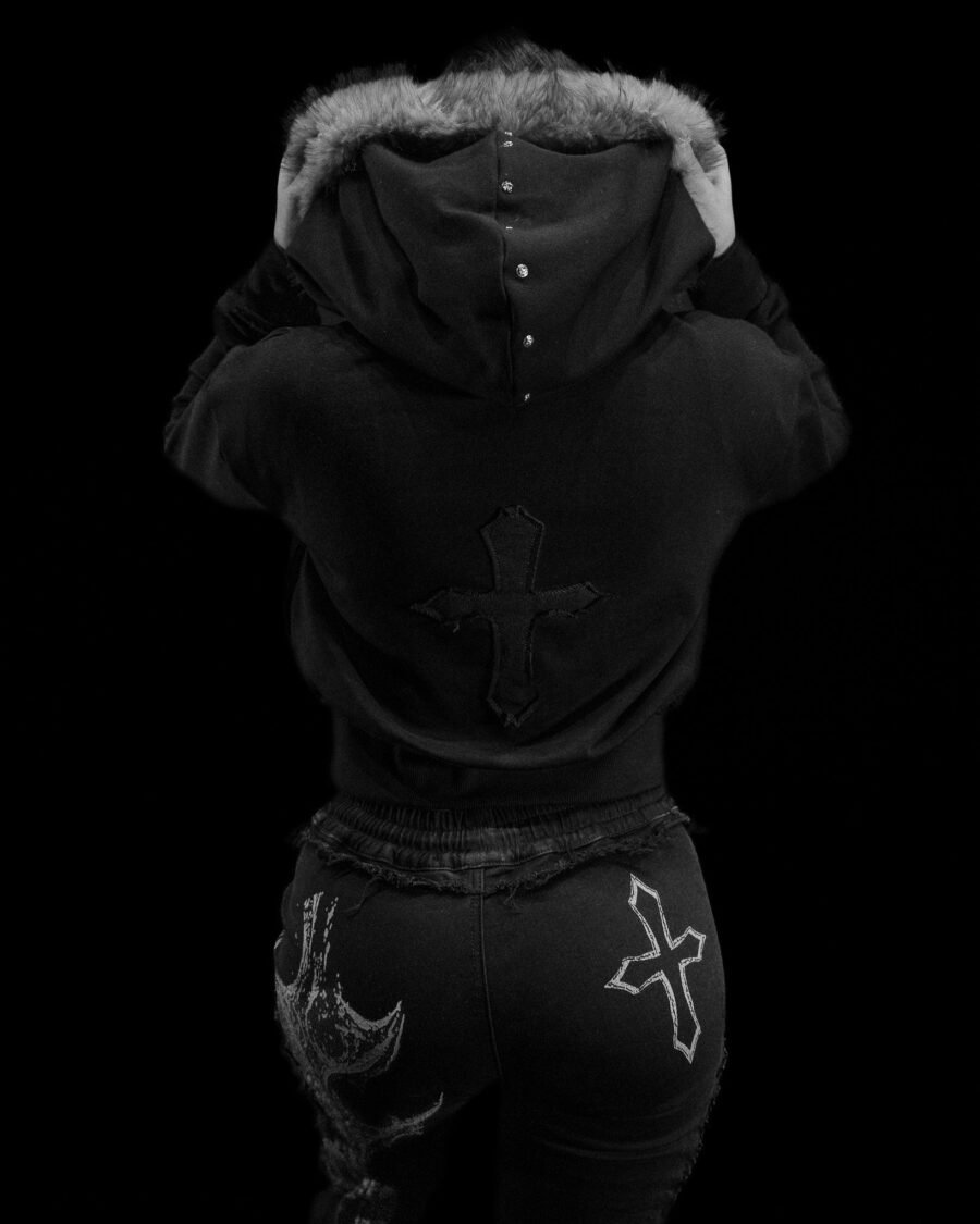 Cathedral Cropped Faux Jacket - VOID BLACK