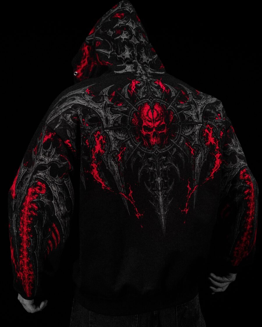 Death Slayer Oversized Zip-up Hoodie [Nightmare Agosto ] | BREATHEDUVINITY