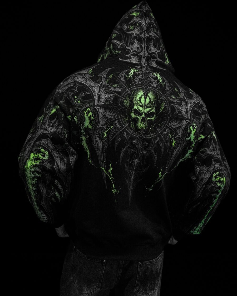 Death Slayer Oversized Zip-up Hoodie [Decay Agosto] | BREATHEDIVINITY