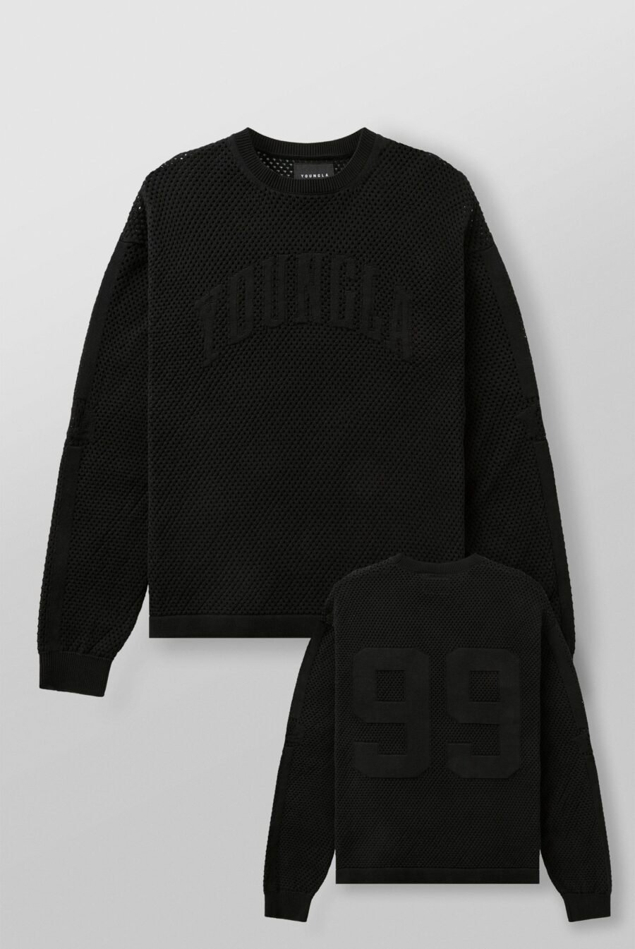 8016 - 99 Knit Longsleeves Black | YOUNGLA
